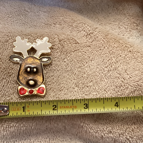 🦌 Vintage Christmas Reindeer Pin Brooch Santa Clause Winter 🦌 - Picture 5 of 5